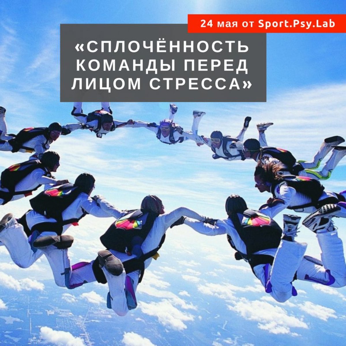 ✅ 24 мая в 19.00 приглашаем вас посетить научно-практический семинар лаборатории Sport.Psy.Lab «Сплочённость команды перед лицом стресса»!