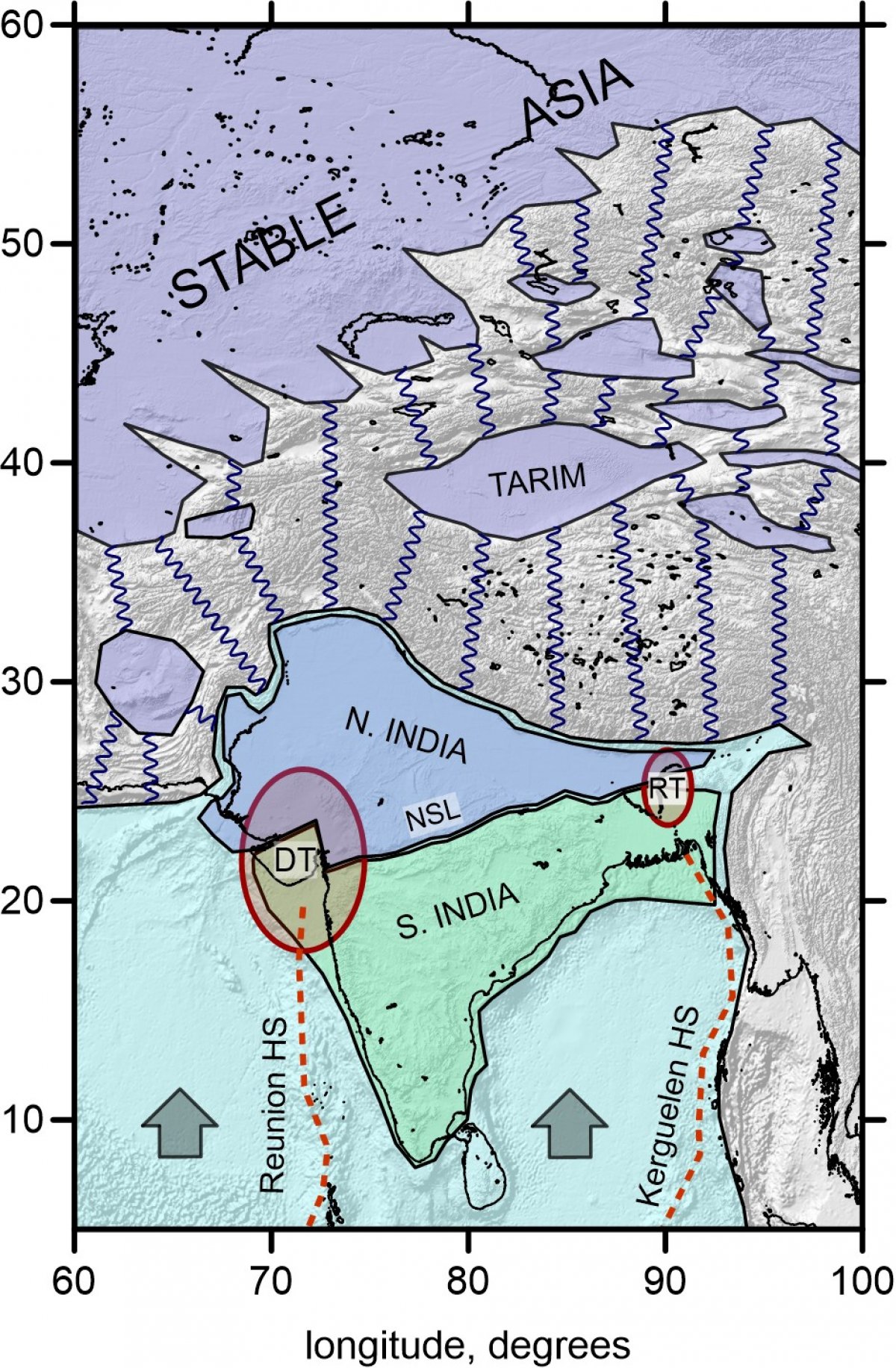 В центральной части Индии эпизодически случаются мощные землетрясения