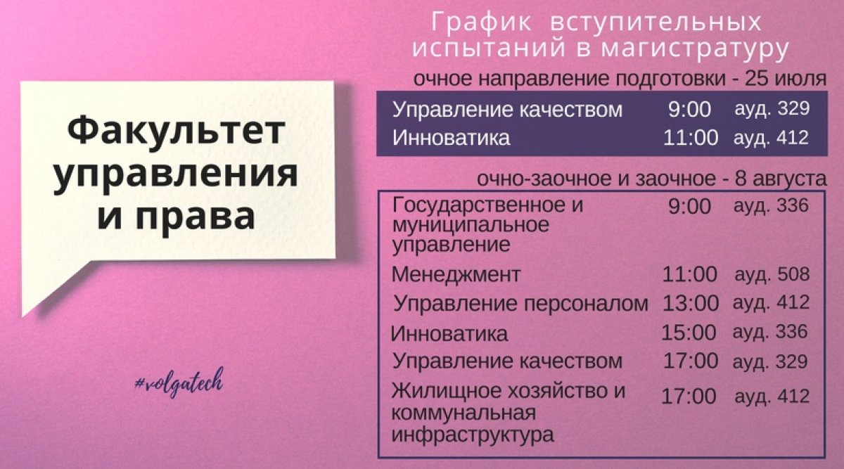 Поступаешь в магистратуру на факультет управления и права?