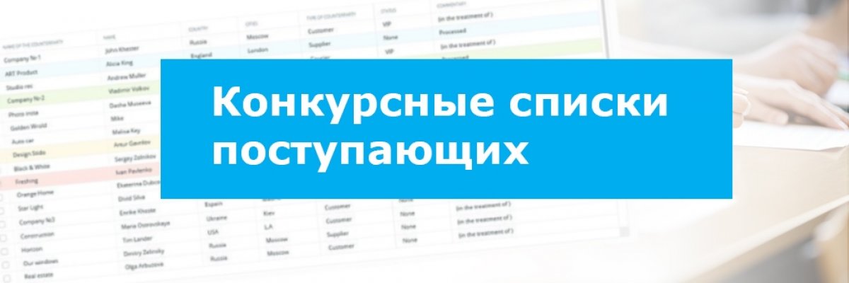 Конкурсные списки поступающих