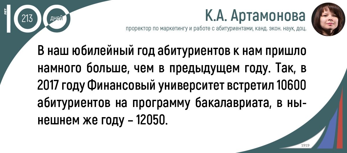 Кира Алексеевна Артамонова, проректор по маркетингу и работе с абитуриентами, рассказывает о результатах работы приемной комиссии, о числе абитуриентов, о трудностях поступления и о престиже Финансового университета