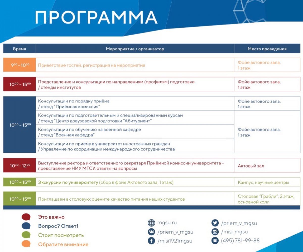 Представляем вашему вниманию программу Дня открытых дверей.