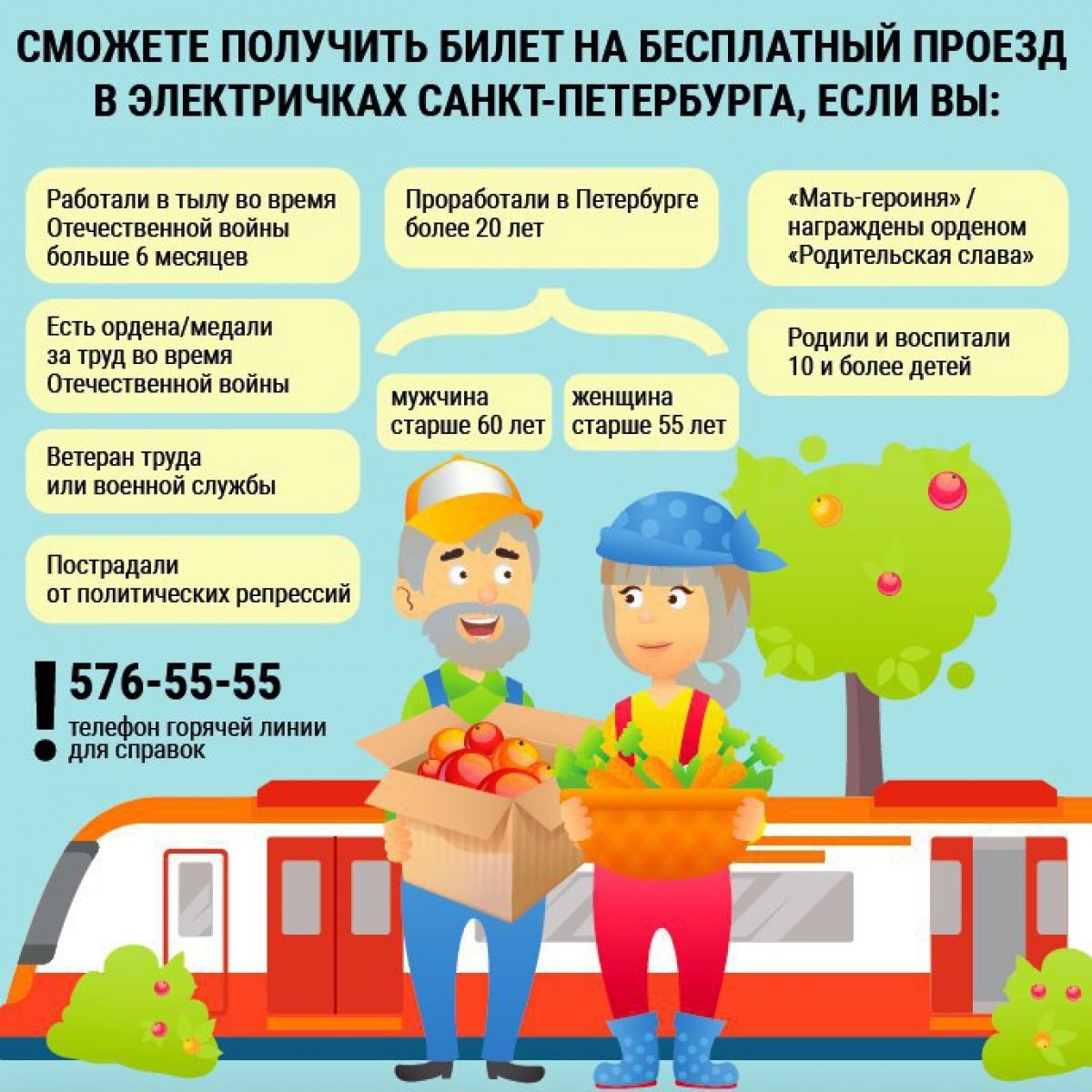 С 27 апреля 2019 начинает действовать бесплатный круглогодичный проезд на пригородных поездах для отдельных категорий пассажиров 👉🏻 gov.spb.ru/gov/otrasl/c_transport/news/163892/