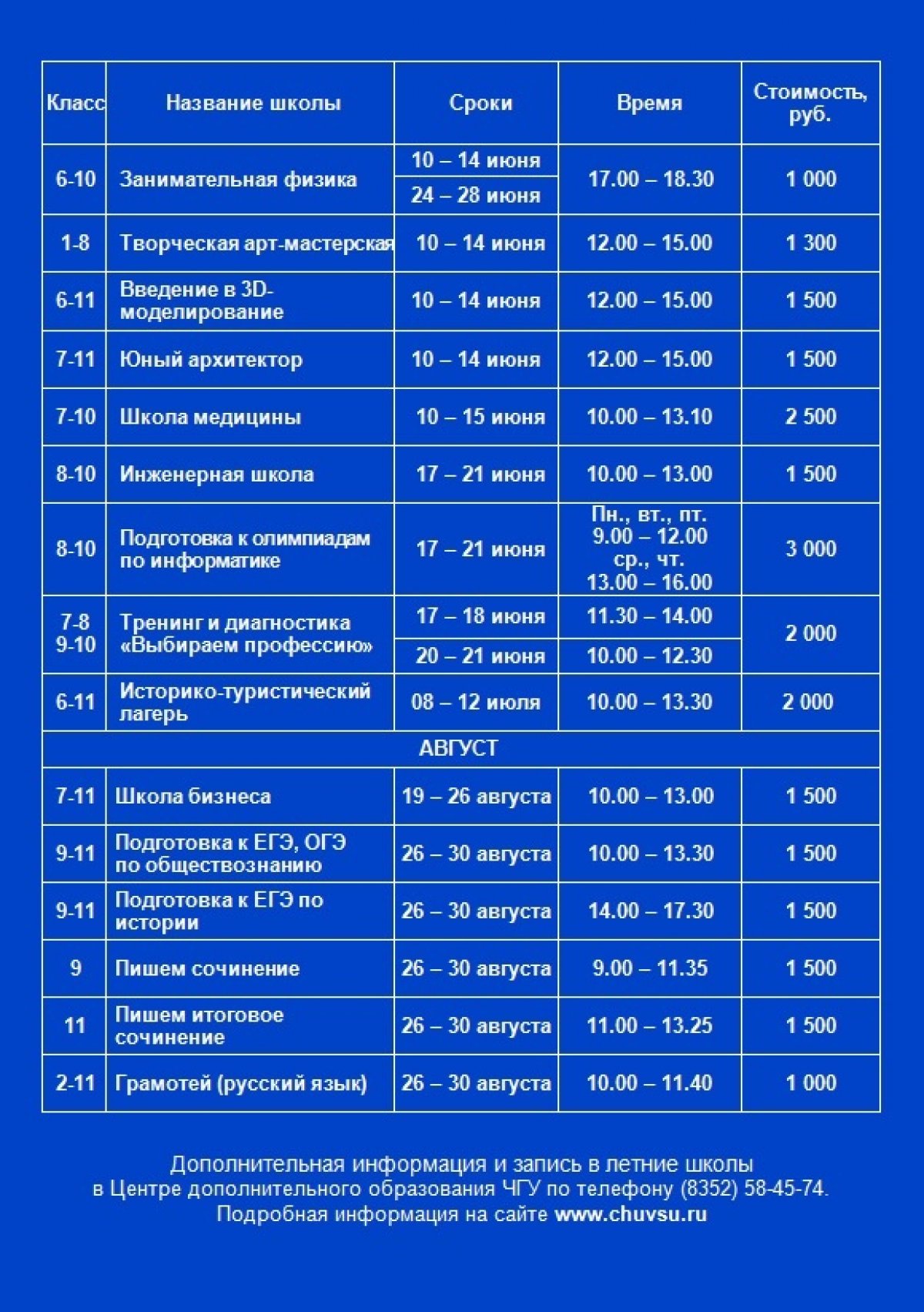 Летние школы : более 20 программ для школьников 2-10 классов! Летние школы : более 20 программ для школьников 2-10 классов!