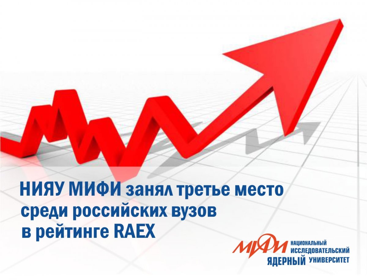 Неделя рейтингов продолжается! Сейчас НИЯУ МИФИ занимает третье место в списке 100 лучших учебных заведений России по версии рейтингового агентства RAEX.