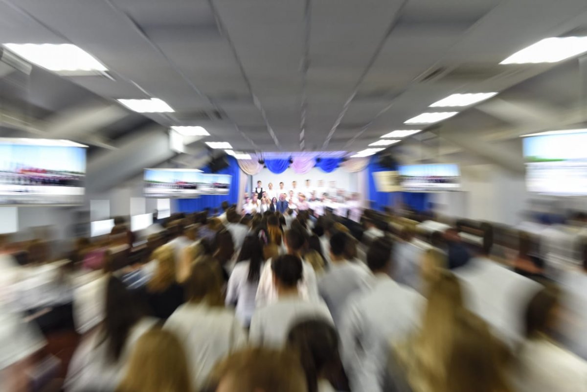 В МГУТУ состоялся отчётно-экзаменационный урок по народному творчеству – «Битва хоров: Во имя Победы»!🎤