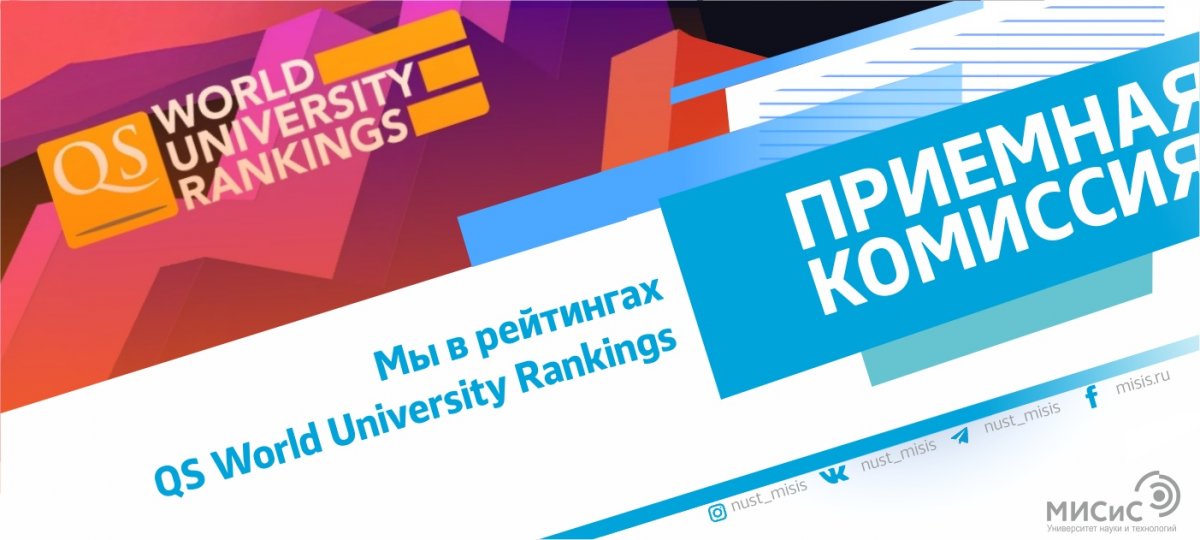 НИТУ «МИСиС» занимает отличные позиции в самых различных международных рейтингах. Один из таких — QS World University Rankings!