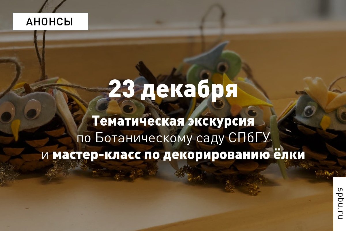 В преддверии Нового года Ботанический сад СПбГУ подготовил тематическую экскурсию и мастер-класс по оформлению ёлки. В преддверии Нового года Ботанический сад СПбГУ подготовил тематическую экскурсию и мастер-класс по оформлению ёлки.