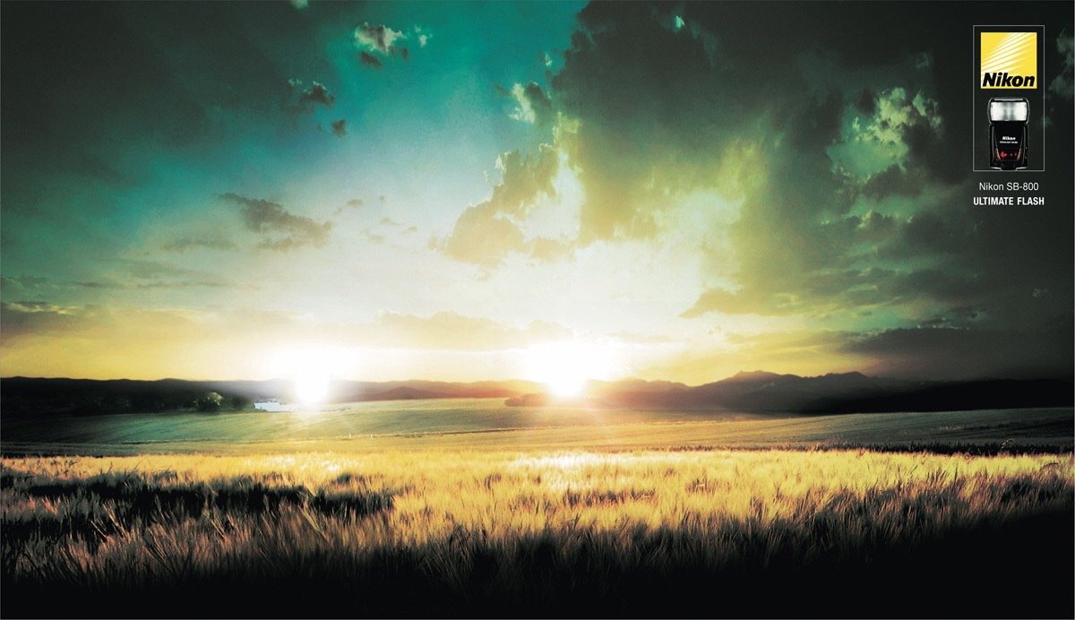 Реклама мощной вспышки Nikon SB-800
