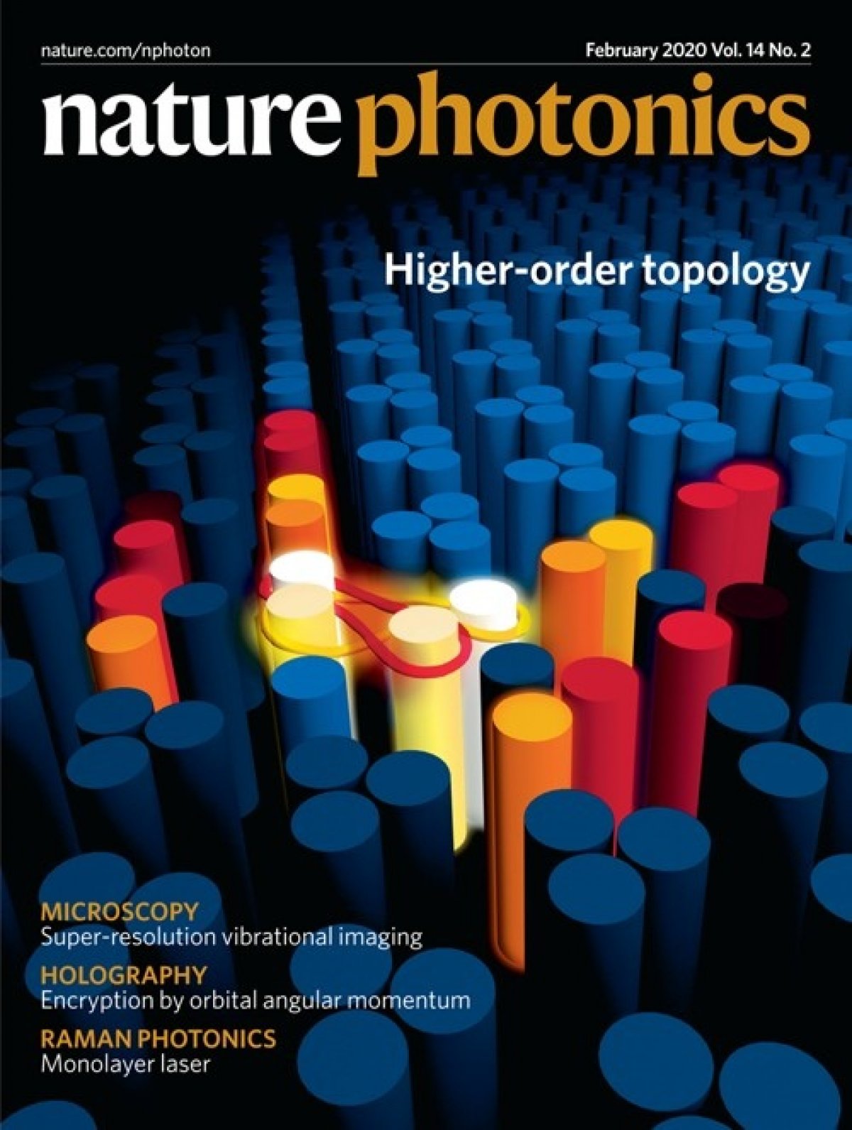 Это обложка свежего номера Nature Photonics. На ней изображен новый эффект в фотонных топологических изоляторах. Его открыла группа ученых вместе со специалистами Нового физтеха Университета ИТМО - Максимом Горлачем