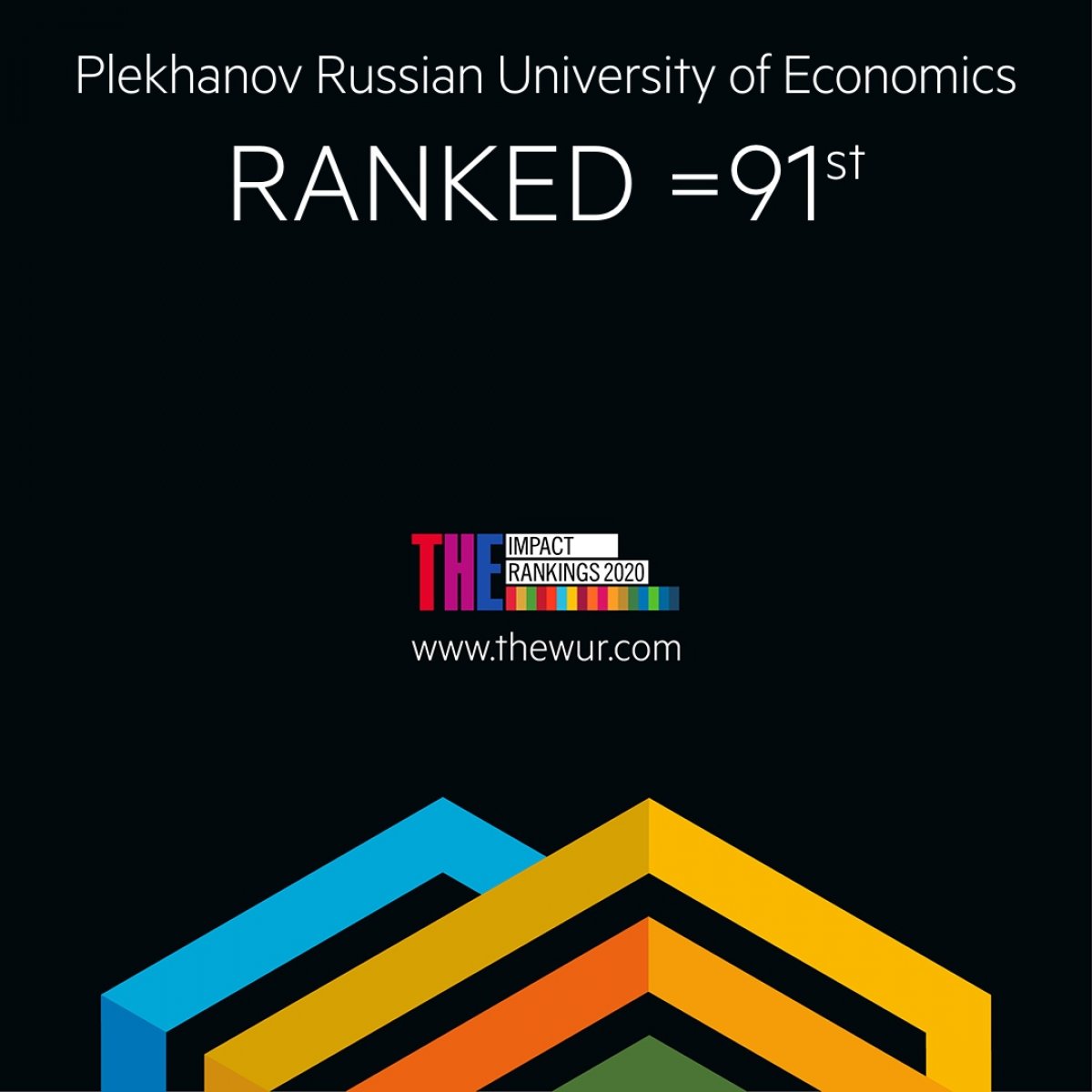 ⚡РЭУ им. Г.В. Плеханова занял 3-е место в мире (1-е среди российских вузов) по обеспечению всеохватного и справедливого качественного образования и вошел в топ-100 вузов мира по соответствию целям ООН в области устойчивого развития