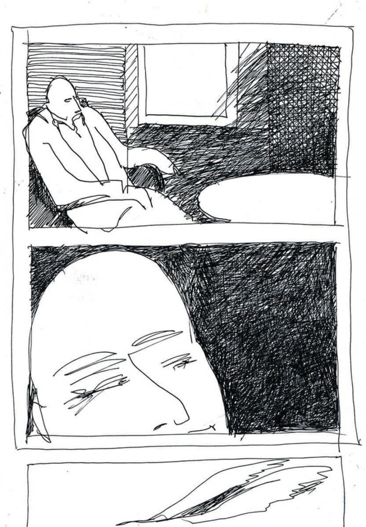 ©️Работа "ИЗ ТВ. Разные планы" 2018, перо, А4