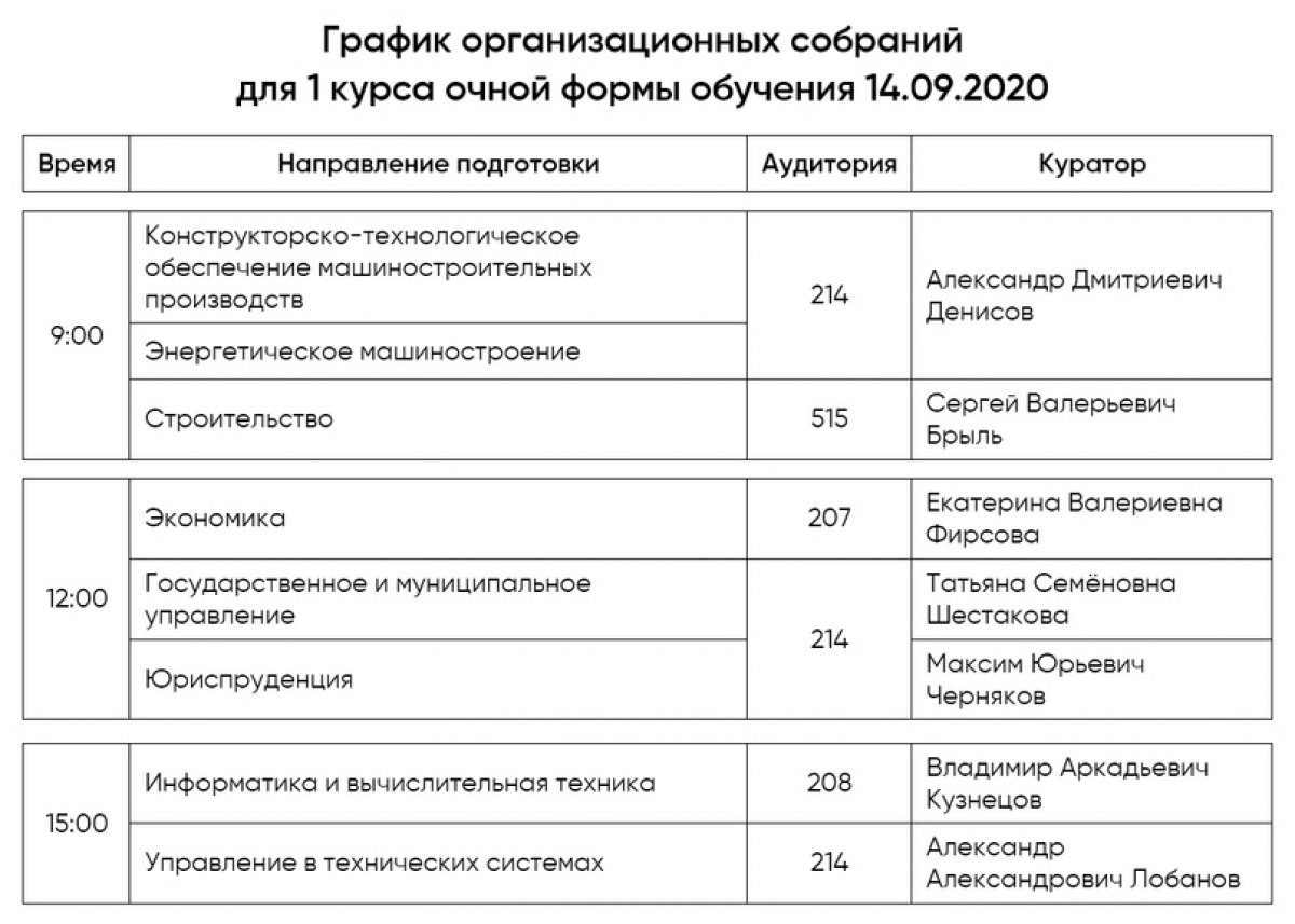 ⚡Информация для первокурсников очной формы обучения.